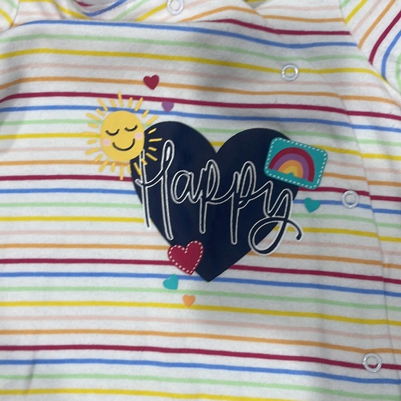 NWT Rainbow “Happy” Footie - Picture 2 of 3